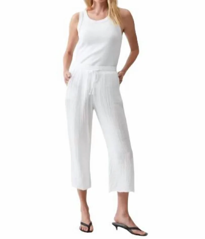 Ashton Crop Pant In White