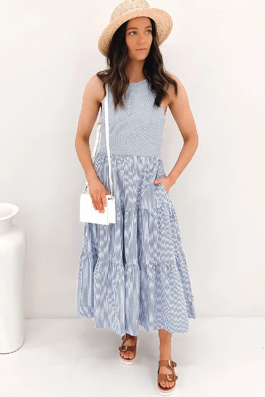 Daisy Maxi Dress Blue Stripe