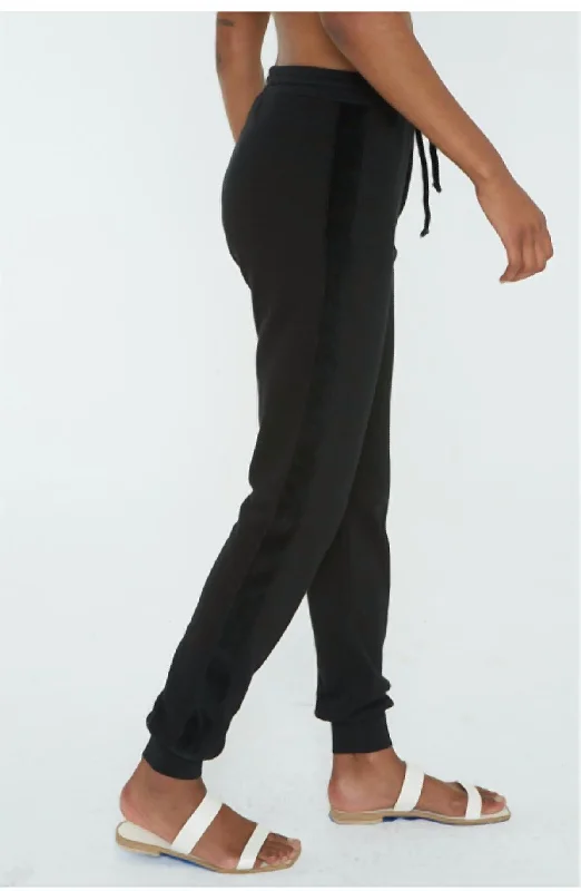 Dift Velvet Stripe Pant In Black