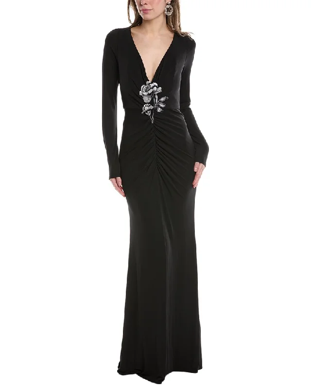 Marchesa Notte Jersey Drape Gown