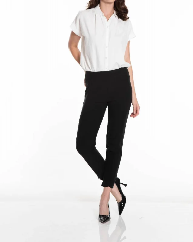 Tulip Hem Ankle Pants In Black