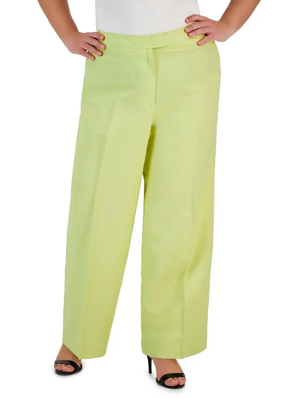 Womens High Rise Stretch Wide Leg Pants