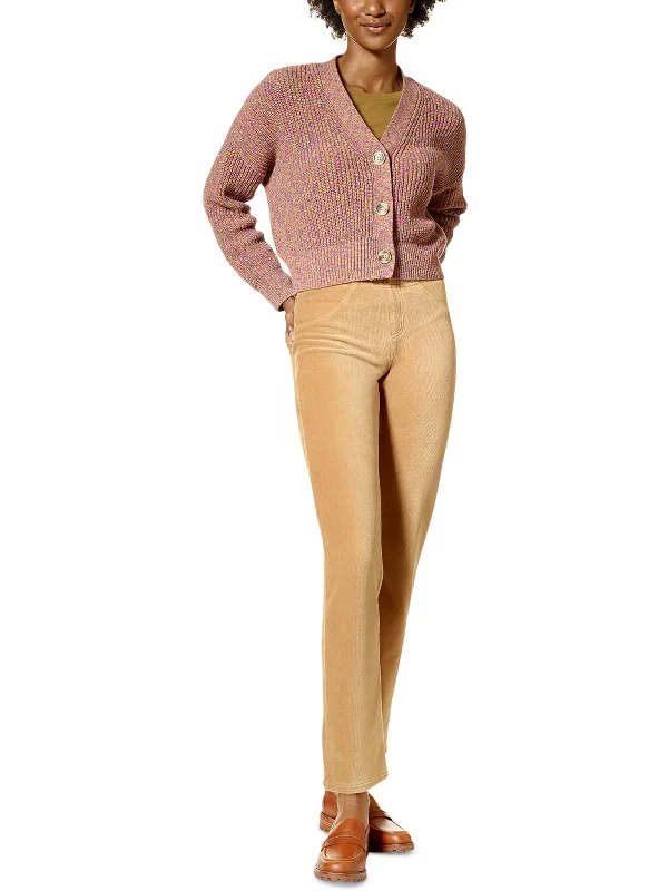 Womens Mid Rise Knit Straight Leg Pants